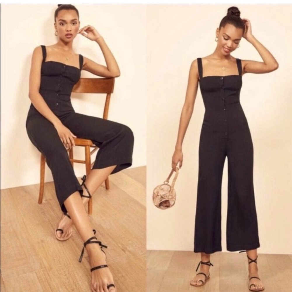 Reformation Della Black Jumpsuit